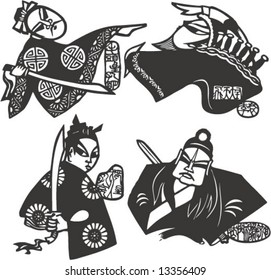 Vector set of characters in a famous Classic Chinese Novel, Tale of Water Margin