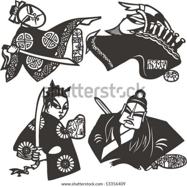 Vector Set Characters Famous Classic Chinese Stock Vector Royalty Free 13356409 Shutterstock