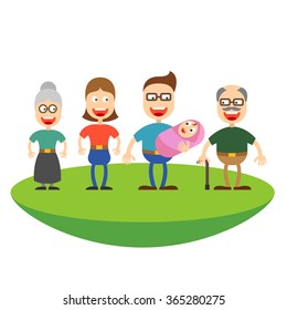 Vector set of characters in a flat style