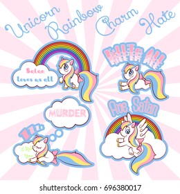 Vector Set of Charming Unicorns