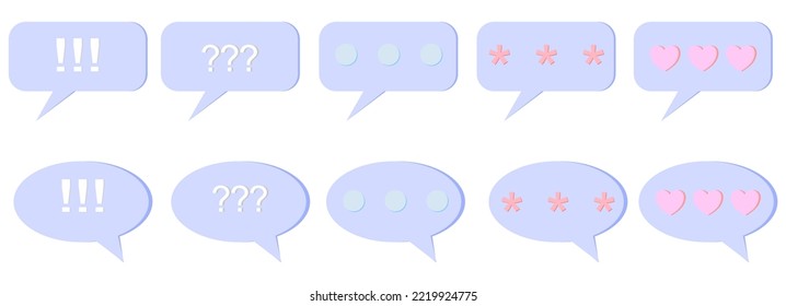 The vector set of chat boxes isolate on transparent background.