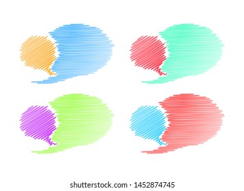 vector set of chat bubbles with lines of different colors