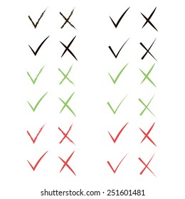 Vector set of check marks Icons. Vector illustration.