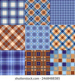 Vector set of checkered patterns. Vector illustration