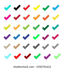 Vector Set of Checkmark icons, isolated on white background 