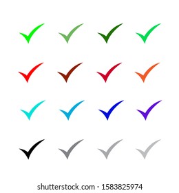Vector Set of Checkmark icons, isolated on white background 