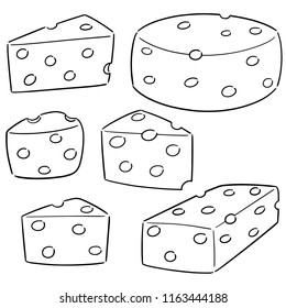 vector set of cheese