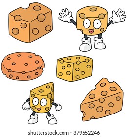 vector set of cheese