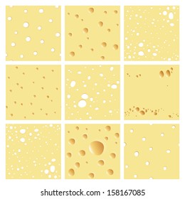 Vector Set of Cheese Seamless Patterns