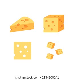 Variantes de queso conjunto de vectores diseño simple vectorial