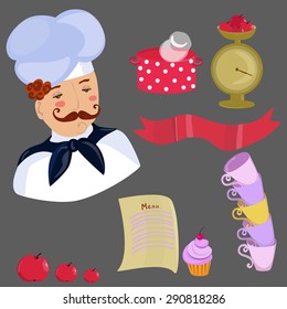 vector set of chef