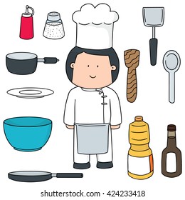 vector set of chef