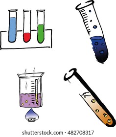 vector set of chemical test tubes/chemical studies