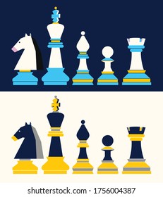Vector set of chess pieces