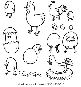 vector set of chicken and egg