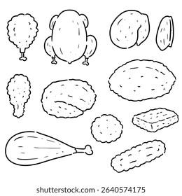 vector set of chicken product