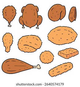 vector set of chicken product