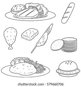 vector set of chicken product