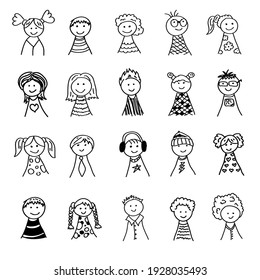 Cute Kids Line Drawings High Res Stock Images Shutterstock