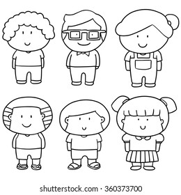 vector set of children