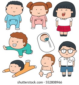 vector set of children