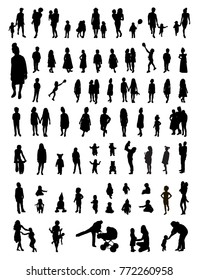 Vector set of children silhouettes