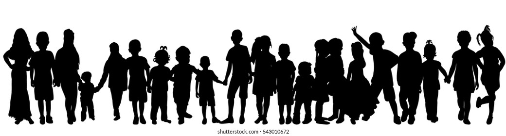 Vector Set Children Silhouettes Dancing Each Stock Vector (Royalty Free ...