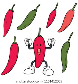 vector set of chilli