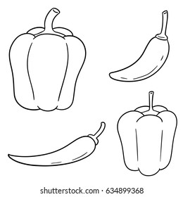 vector set of chilli