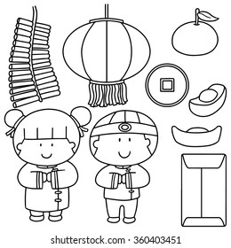 vector set of chinese new year