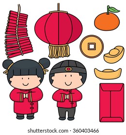 vector set of chinese new year