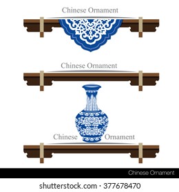 Vector set of Chinese ornament design for rule lines.