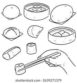 vector set of chinese snack