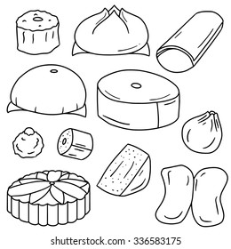 vector set of chinese snack