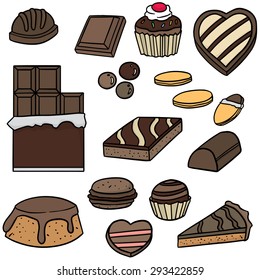 vector set of chocolate