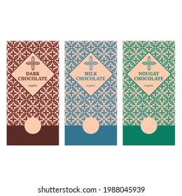 Vector Set Of Chocolate Bar Package Designs