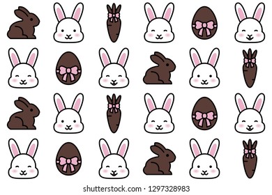 Vector set "Chocolate Bunnies"