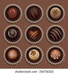 Vector set of chocolate candies