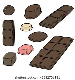 vector set of chocolate cartoon