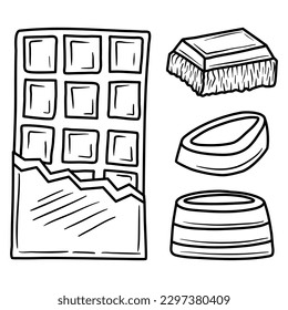 conjunto vectorial de ilustraciones vectoriales de Doodle de chocolate
