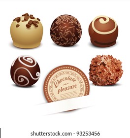 vector set of chocolate on a white background