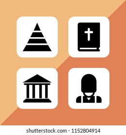 vector set. christ, pyramid, england and historic illustration for web and graphic design