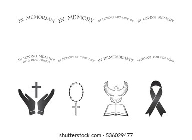 Vector set of christian religious icons on white background