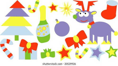 vector set of christmas 03