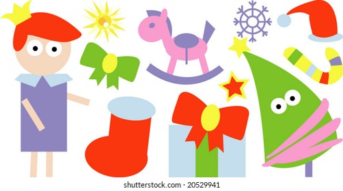 vector set of christmas 08