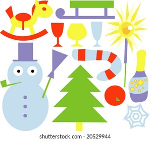 vector set of christmas 09