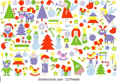 vector set of christmas 46
