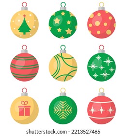 vector set of christmas balls