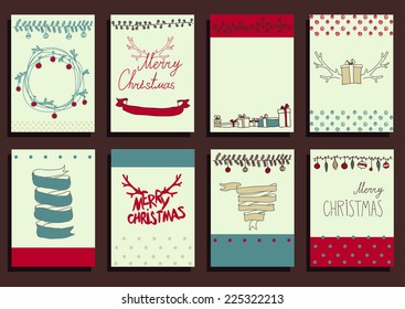 Vector Set Christmas Calligraphic Design Elements and Page Decoration, Vintage Frames
