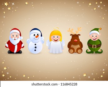 Vector Set with Christmas Character Icons